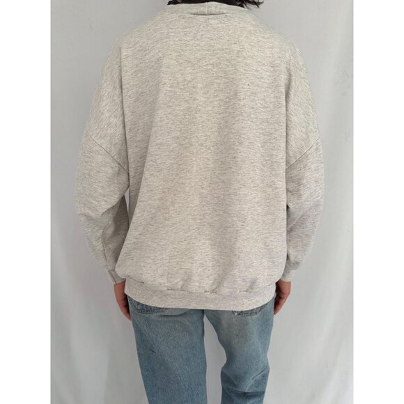 90s vintage grey christmas tree santa holiday graphic collared pullover sweater - Picture 4 of 9